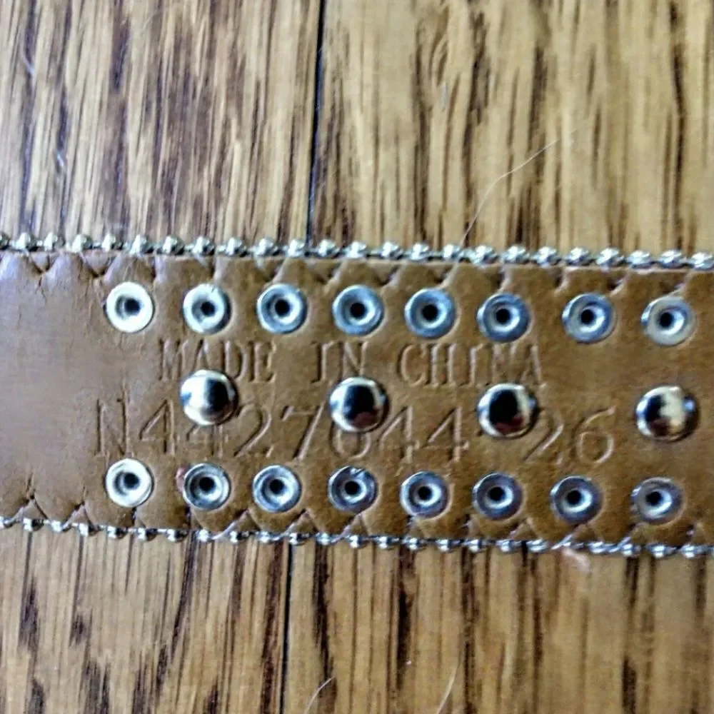 Nocona Leather/Rhinestone Studded Horse Belt